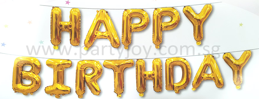 Happy Birthday Gold Mini Alphabet Balloon Set